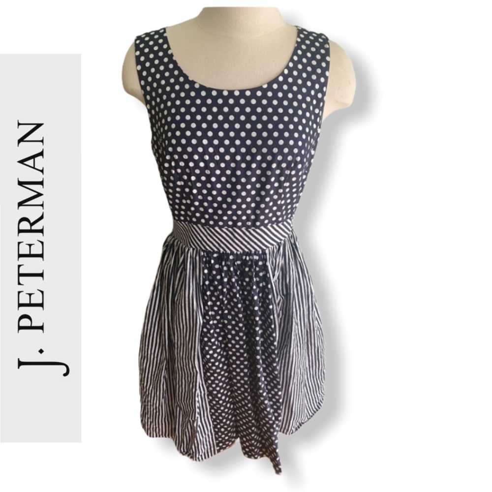 J. Peterman Blue and White Dress